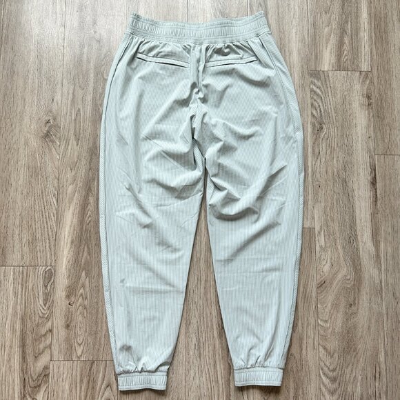Athleta Brooklyn Textured Jogger in City Stripe Coast Pale Sage Grey 6 Petite - Picture 10 of 11